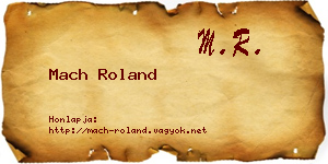Mach Roland névjegykártya